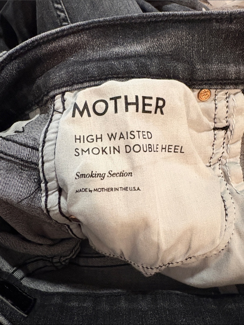 MOTHER High Waisted Smokin Double Heel Jeans in Smoking Section SZ 25 EUC - Picture 9 of 9